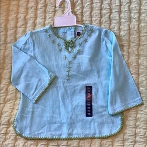 NWT BABY GAP GIRLS EMBROIDERED BOHO STYLE TOP SZ 5